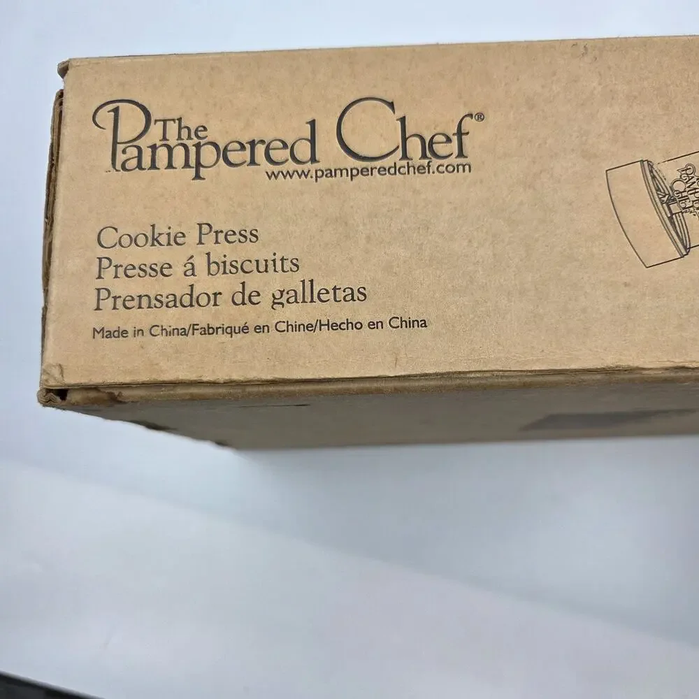 Pampered Chef Cookie Press Complete w/ Discs & Box Biscuit Spritz Maker Tested